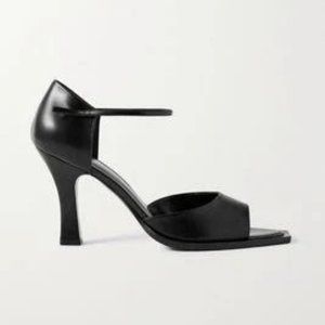 *NEW* The Row MJ Heel Sandal Black Smooth Calfskin with Box and Dust Bag